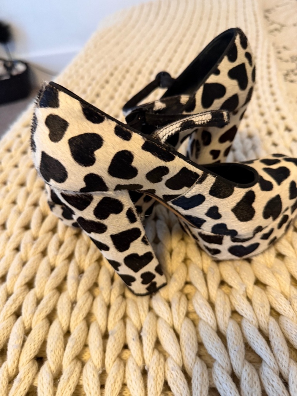 Heart Cow Print Heels